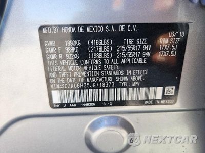 Zdjęcie 12 z 12 samochodu: 2018 HONDA HR-V LX VIN:3CZRU6H35JG718373 - miniatura