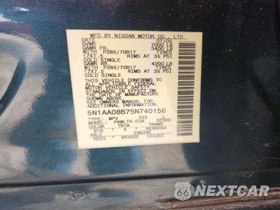 Zdjęcie 13 z 13 samochodu: 2005 NISSAN ARMADA SE VIN:5N1AA08B75N740156 - miniatura