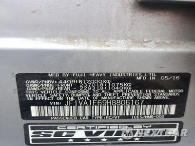 Zdjęcie 13 z 13 samochodu: 2017 SUBARU WRX PREMIUM VIN:JF1VA1E69H8806167 - miniatura
