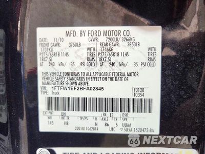 Zdjęcie 12 z 12 samochodu: 2011 FORD F150 SUPERCREW VIN:1FTFW1EF2BFA02845 - miniatura