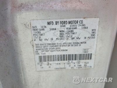 Zdjęcie 12 z 12 samochodu: 2007 FORD F150 VIN:1FTRF12217NA30924 - miniatura
