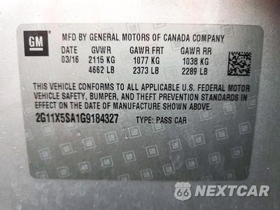 Zdjęcie 12 z 12 samochodu: 2016 CHEVROLET IMPALA LS VIN:2G11X5SA1G9184327 - miniatura
