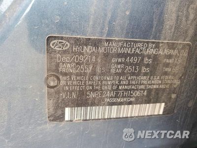Zdjęcie 12 z 12 samochodu: 2015 HYUNDAI SONATA SE VIN:5NPE24AF7FH150614 - miniatura