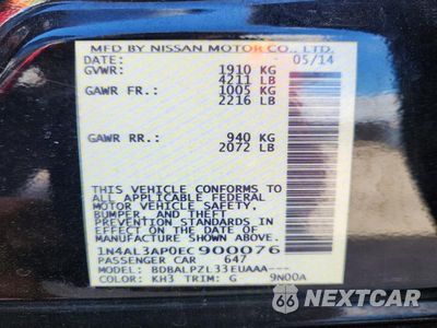 Zdjęcie 13 z 13 samochodu: 2014 NISSAN ALTIMA 2.5 VIN:1N4AL3AP0EC900076 - miniatura