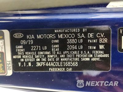 Zdjęcie 13 z 13 samochodu: 2020 KIA FORTE GT VIN:3KPF44AC0LE168568 - miniatura