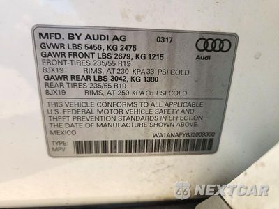 Zdjęcie 13 z 13 samochodu: 2018 AUDI Q5 PREMIUM VIN:WA1ANAFY6J2009360 - miniatura