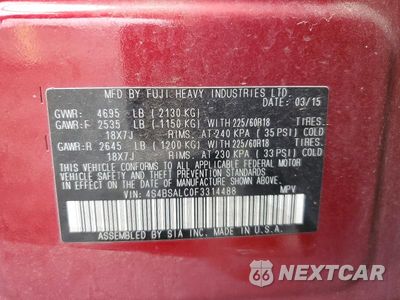 Zdjęcie 12 z 12 samochodu: 2015 SUBARU OUTBACK 2.5I LIMITED VIN:4S4BSALC0F3314488 - miniatura