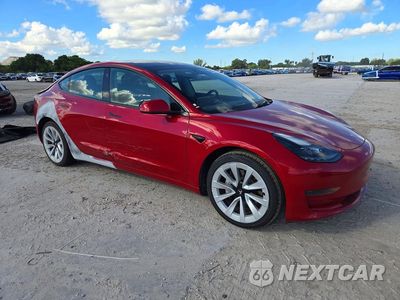 Czwarte zdjęcie samochodu z boku: 2022 TESLA MODEL 3 VIN:5YJ3E1EA5NF368625 - miniatura