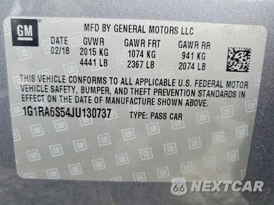 Zdjęcie 13 z 13 samochodu: 2018 CHEVROLET VOLT LT VIN:1G1RA6S54JU130737 - miniatura