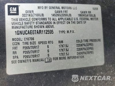 Zdjęcie 13 z 13 samochodu: 2010 CHEVROLET TAHOE C1500 LS VIN:1GNUCAE07AR112595 - miniatura