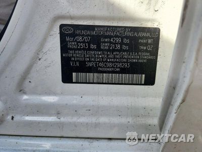 Zdjęcie 12 z 12 samochodu: 2008 HYUNDAI SONATA GLS VIN:5NPET46C98H298293 - miniatura