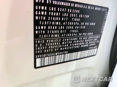 Zdjęcie 13 z 13 samochodu: 2018 VOLKSWAGEN TIGUAN SE VIN:3VV3B7AX6JM096700 - miniatura