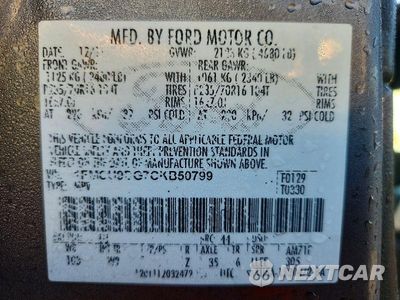 Zdjęcie 13 z 13 samochodu: 2012 FORD ESCAPE XLT VIN:1FMCU9DG7CKB50799 - miniatura