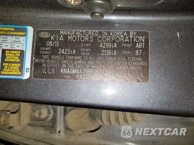 Zdjęcie 13 z 13 samochodu: 2011 KIA OPTIMA LX VIN:KNAGM4A79B5187750 - miniatura