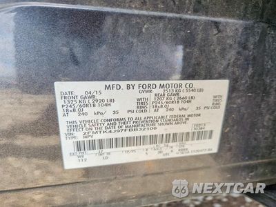 Zdjęcie 13 z 13 samochodu: 2015 FORD EDGE SEL VIN:2FMTK4J97FBB32106 - miniatura