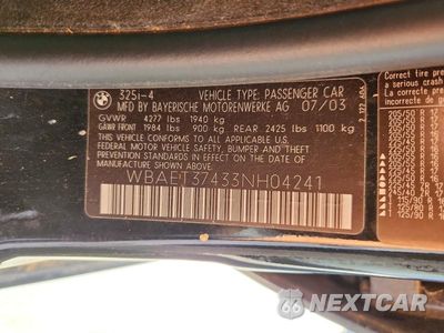 Zdjęcie 12 z 12 samochodu: 2003 BMW 325 I VIN:WBAET37433NH04241 - miniatura