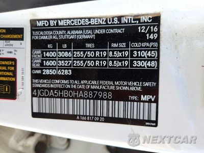 Zdjęcie 13 z 13 samochodu: 2017 MERCEDES-BENZ GLE 350 4MATIC VIN:4JGDA5HB0HA887988 - miniatura