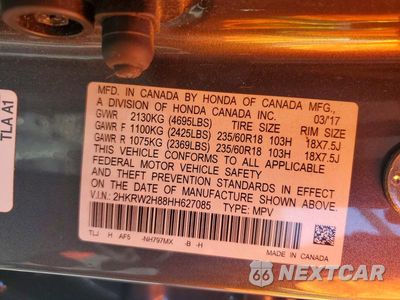 Zdjęcie 13 z 13 samochodu: 2017 HONDA CR-V EXL VIN:2HKRW2H88HH627085 - miniatura