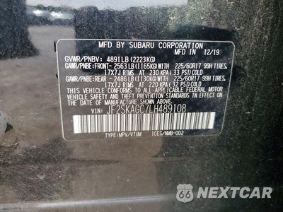 Zdjęcie 14 z 14 samochodu: 2020 SUBARU FORESTER PREMIUM VIN:JF2SKAGC7LH489108 - miniatura