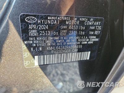 Zdjęcie 12 z 12 samochodu: 2024 HYUNDAI SONATA SEL VIN:KMHL64JA2RA398499 - miniatura