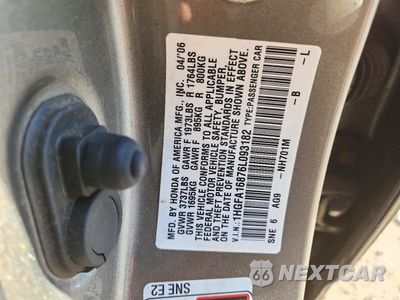 Zdjęcie 12 z 12 samochodu: 2006 HONDA CIVIC EX VIN:1HGFA16876L093182 - miniatura