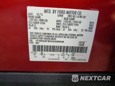 Zdjęcie 14 z 14 samochodu: 2016 FORD EXPLORER LIMITED VIN:1FM5K8F80GGA09046 - miniatura