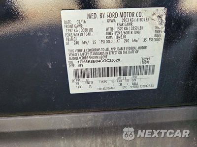 Zdjęcie 13 z 13 samochodu: 2016 FORD EXPLORER VIN:1FM5K8B84GGC35628 - miniatura