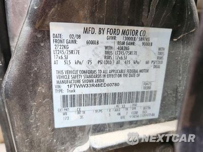 Zdjęcie 12 z 12 samochodu: 2008 FORD F350 SUPER DUTY VIN:1FTWW33R48ED60780 - miniatura