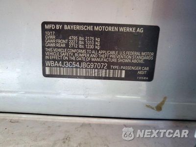 Zdjęcie 12 z 12 samochodu: 2018 BMW 430XI GRAN COUPE VIN:WBA4J3C54JBG97072 - miniatura