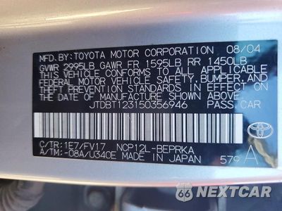 Zdjęcie 13 z 13 samochodu: 2005 TOYOTA ECHO BASE VIN:JTDBT123150356946 - miniatura