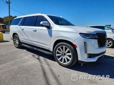 Czwarte zdjęcie samochodu z boku: 2021 CADILLAC ESCALADE ESV PREMIUM LUXURY PLATINUM VIN:1GYS3MKL9MR277630 - miniatura