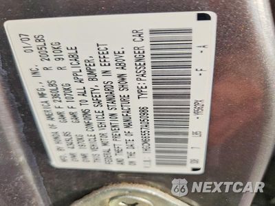 Zdjęcie 13 z 13 samochodu: 2007 HONDA ACCORD EX VIN:1HGCM66557A050986 - miniatura