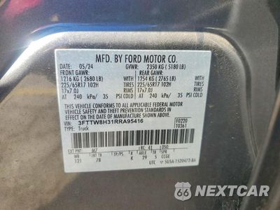 Zdjęcie 12 z 12 samochodu: 2024 FORD MAVERICK XLT VIN:3FTTW8H31RRA95416 - miniatura