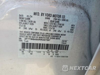 Zdjęcie 12 z 12 samochodu: 2024 FORD MAVERICK XL VIN:3FTTW8A9XRRA97597 - miniatura