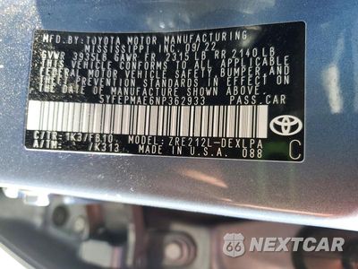 Zdjęcie 12 z 12 samochodu: 2022 TOYOTA COROLLA LE VIN:5YFEPMAE6NP362933 - miniatura