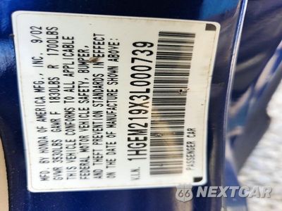Zdjęcie 12 z 12 samochodu: 2003 HONDA CIVIC EX VIN:1HGEM219X3L000739 - miniatura
