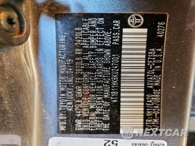 Zdjęcie 12 z 12 samochodu: 2019 TOYOTA CAMRY SE VIN:4T1B11HK6KU247001 - miniatura