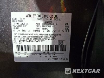 Zdjęcie 13 z 14 samochodu: 2022 FORD EDGE SEL VIN:2FMPK4J96NBA92567 - miniatura