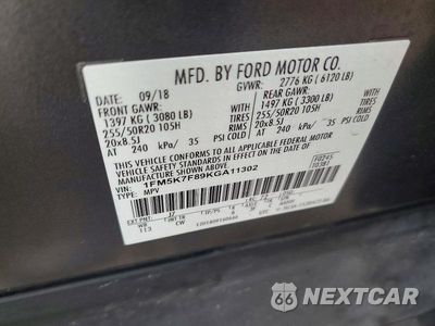 Zdjęcie 14 z 14 samochodu: 2019 FORD EXPLORER VIN:1FM5K7F89KGA11302 - miniatura
