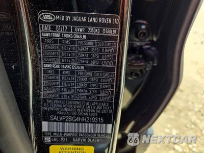 Zdjęcie 14 z 14 samochodu: 2017 LAND ROVER RANGE ROVER EVOQUE SE VIN:SALVP2BG4HH219315 - miniatura