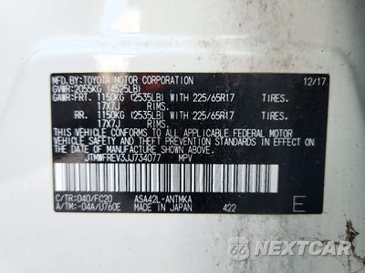 Zdjęcie 13 z 13 samochodu: 2018 TOYOTA RAV4 XLE VIN:JTMWFREV3JJ734077 - miniatura
