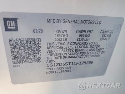 Zdjęcie 12 z 12 samochodu: 2020 CHEVROLET MALIBU LT VIN:1G1ZD5ST1LF125289 - miniatura