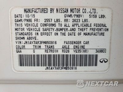 Zdjęcie 12 z 12 samochodu: 2015 INFINITI Q50 HYBRID SPORT VIN:JN1AV7AR3FM850916 - miniatura