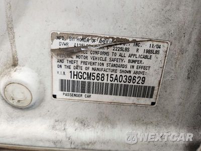 Zdjęcie 12 z 12 samochodu: 2005 HONDA ACCORD EX VIN:1HGCM56815A039629 - miniatura