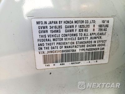 Zdjęcie 12 z 12 samochodu: 2017 HONDA FIT LX VIN:JHMGK5H59HS007064 - miniatura