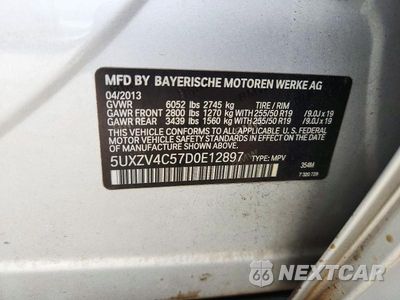 Zdjęcie 12 z 12 samochodu: 2013 BMW X5 XDRIVE35I VIN:5UXZV4C57D0E12897 - miniatura