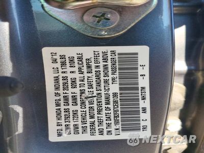 Zdjęcie 12 z 12 samochodu: 2012 HONDA CIVIC EX VIN:19XFB2F87CE061399 - miniatura
