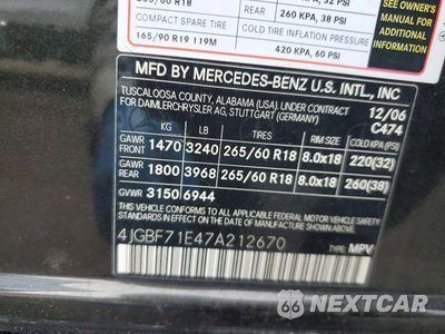 Zdjęcie 14 z 14 samochodu: 2007 MERCEDES-BENZ GL 450 4MATIC VIN:4JGBF71E47A212670 - miniatura