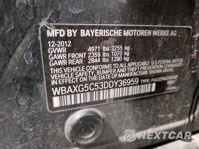 Zdjęcie 12 z 12 samochodu: 2013 BMW 528 I VIN:WBAXG5C53DDY36959 - miniatura