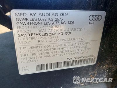 Zdjęcie 13 z 13 samochodu: 2016 AUDI SQ5 PREMIUM PLUS VIN:WA1CCAFP6GA147887 - miniatura